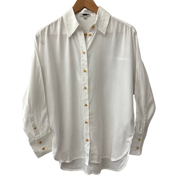 Madewell Oversized Relaxed Dolman Button-Up Shirt in Natural White Size XXS - Picture 6 of 10